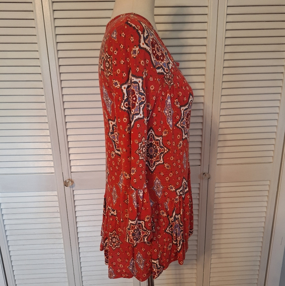 Eyeshadow Bell Sleeve Babydoll Top Blouse Small *C5 - Picture 3 of 7